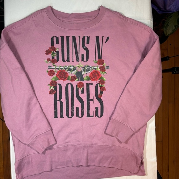 Guns N' Roses Women's Pink Crew Neck Sweater - Picture 1 of 7